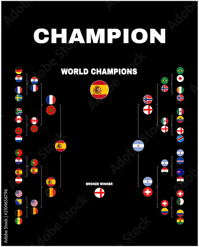 United States Football 2026 Spain Champion Path Final Flags Teams Countries Abstract Football Final Design Vector Illustration