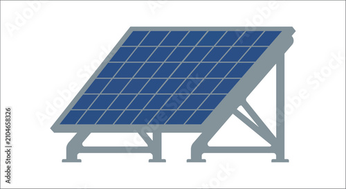 Solar panel on adjustable stand flat vector illustration with a white background alternative angle array