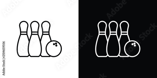 Tableau sur toile Bowling icon lineart pictograms bundle