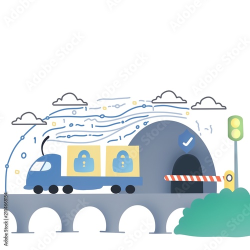 Secure Data Tunnel with Encrypted Data Transfer Concept