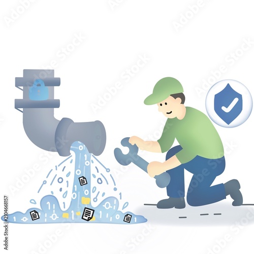 Critical Water Infrastructure Cybersecurity Protection Concept