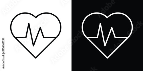 Heart rate pulse icon