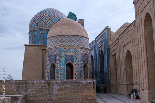 Ancient Islamic Mausoleums with Mosaic Tile Domes in Samarkand