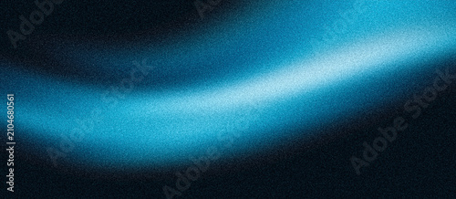 Glowing blue light blur shape on dark grain texture background with noisy effect, abstract poster header cover wallpaper banner backdrop design