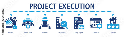 Project Execution Web Banner web banner icon vector illustration