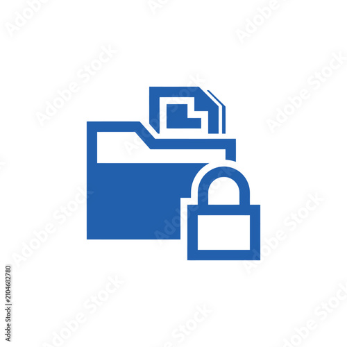 Document folder with padlock icon, representing data security and privacy protection, confidentiality concept