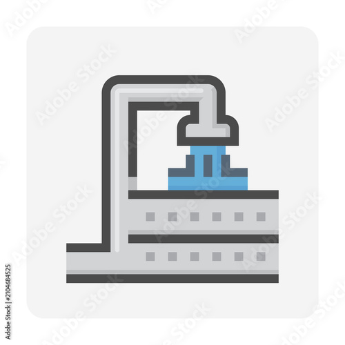 Dual pressure vessel water filter editable vector icon. Twin filtration tanks connected by pipeline for water purification, drinking water treatment, industrial filtration, and utility infrastructure.