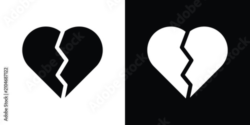Canvas Print Broken heart icon