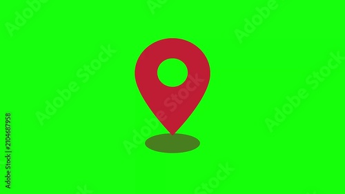 map pointer icon animation on green background