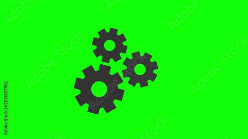 gears and cogs animation on green background