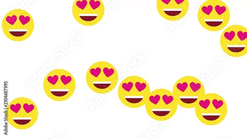 love face emoticon flying video animation