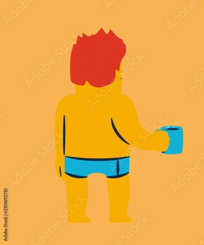 A man drinking coffee in the morning