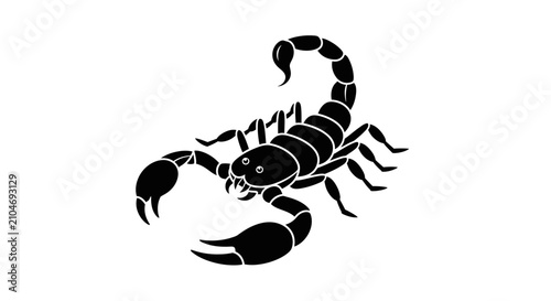 Bild auf Leinwand Minimalist Black Scorpion Silhouette Graphic Design