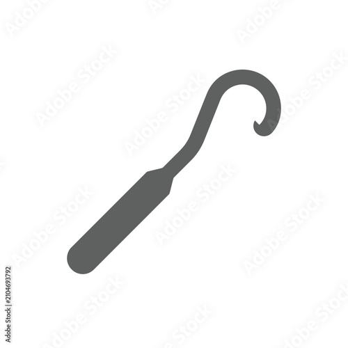 Obraz na płótnie Isolated dark blue sickle or scythe tool for agriculture and harvesting, simple
