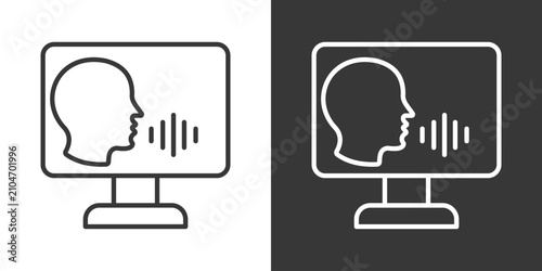 Fotografía Speech Recognition Icon Set Vector Collection Isolated In Black And White