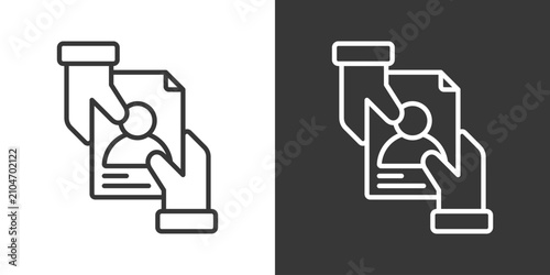 Konstfotografi Human Handoff Icon Set Vector Collection Isolated In Black And White