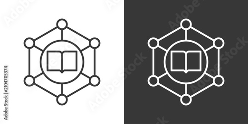 Tableau sur toile Knowledge Graph Icon Set Vector Collection Isolated In Black And White