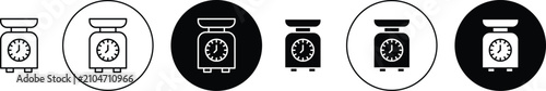 Photos Kitchen scales icon minimal drawings set