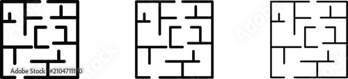 Maze icon minimal drawings set