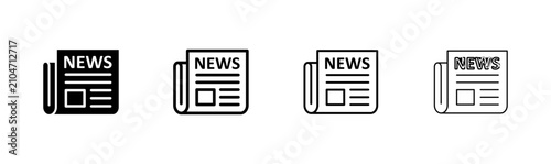 Konstfotografi Newspaper icon logo design. news paper sign and symbolign