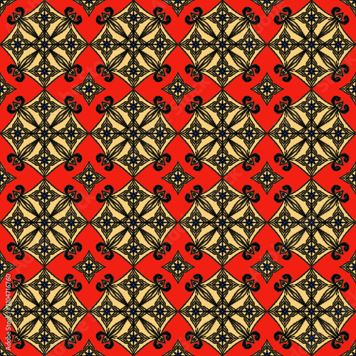 Foto Beautiful seamless pattern with retro flowers endless design