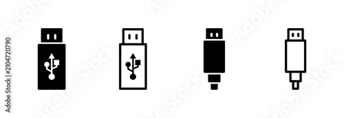 Usb icon symbol for apps and websites. usb charging. Flash disk sign and symbol. flash drive sign.