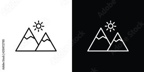 Bild auf Leinwand Mountain icon for infographic projects