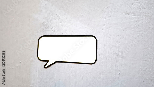 Title:
Blank Speech Bubble Paper Mockup Pinned on Wall with Copy Space for Messages, Quotes and Creative Design
