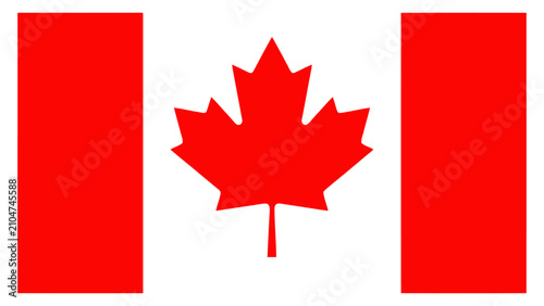 Tableau sur toile National flag of canada with a red maple leaf symbol on a white and red vertical