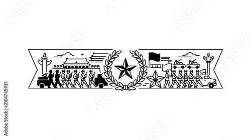 Foto Parade illustration, political, military, national symbols
