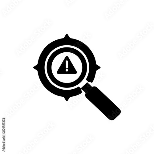 Magnifying glass with alert