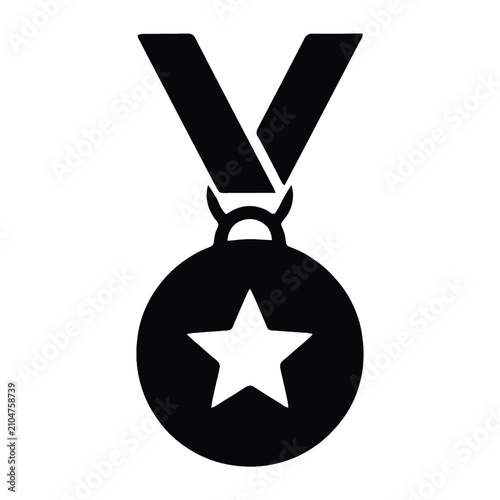 Medal icon with a star shape 