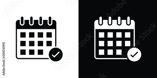 Принти на полотні Calendar check icon outline pictogram series