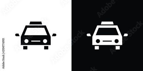 Schilderij op canvas Taxi icon outline pictogram series