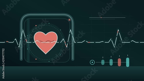 Digital healthcare heart rate monitor background
