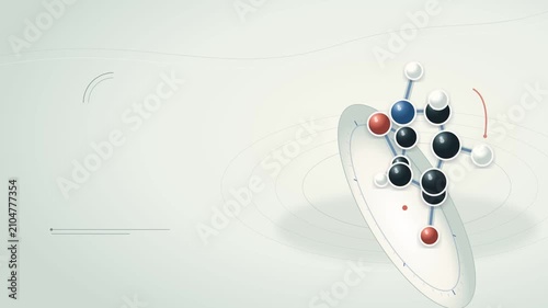 Rotating molecule structure scientific research background