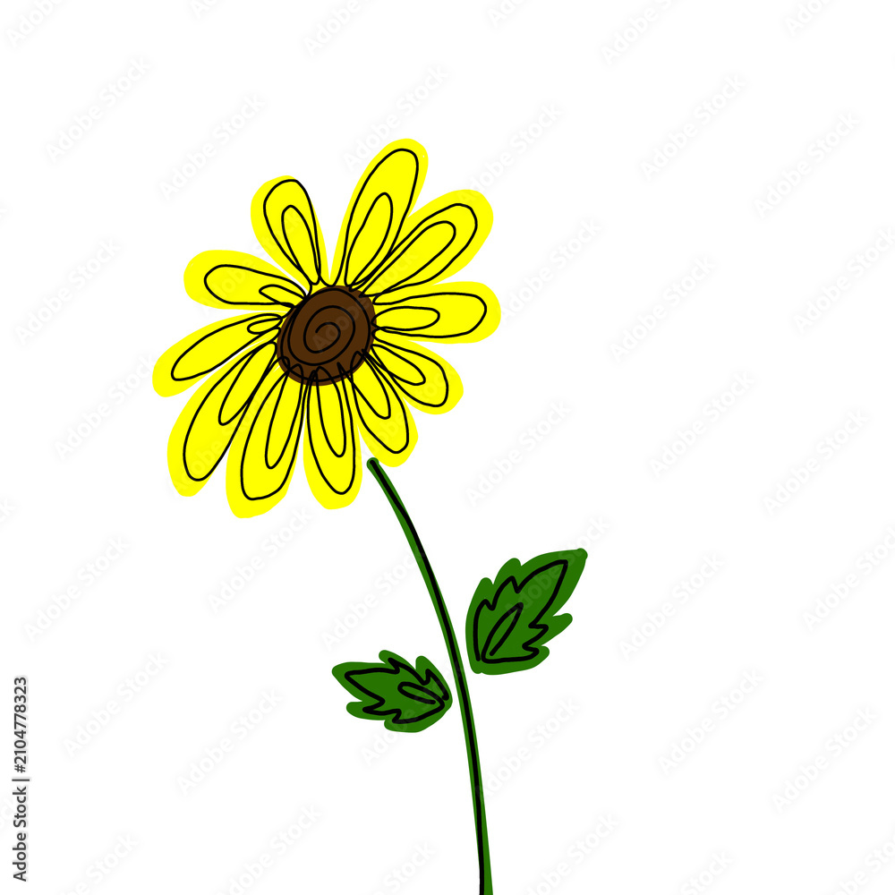 Fototapeta premium yellow sunflower isolated on white