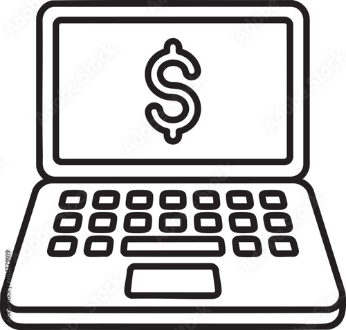 Quadro su tela icon, banking, dollar, bank, payment, atm, debit, cash, app, set, business, pay,