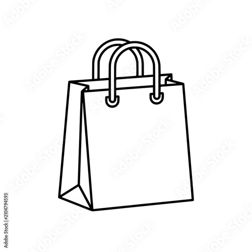 Simple Shopping Bag Icon Outline Vector