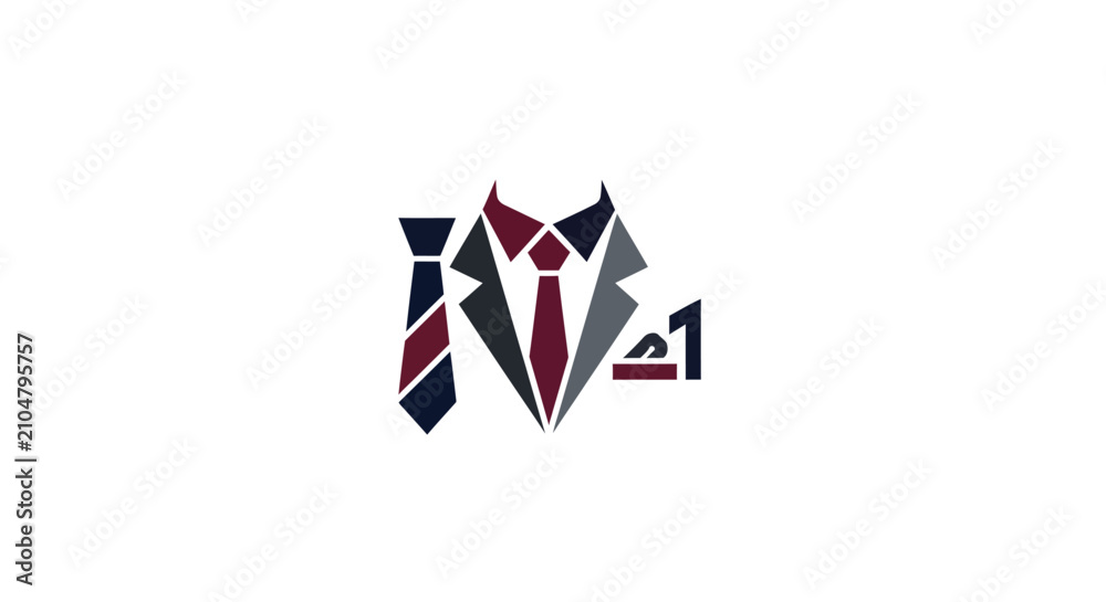 Fototapeta premium A professional suit and tie icon representing formal business attire