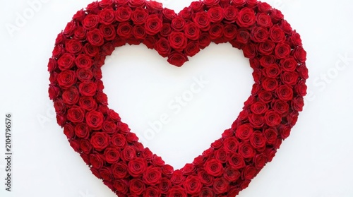 Red rose heart arrangement floral love symbol for valentine's day