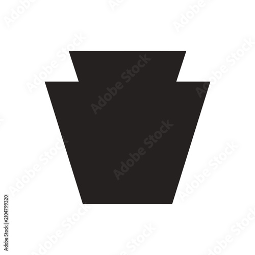 Simple Flat Vector Keyston Shape Icon Representing Structural Architectural Elements and Masonry Keystone Design
