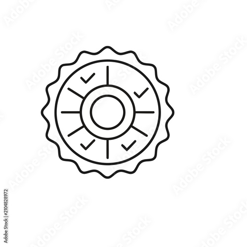 Sun icon with check marks