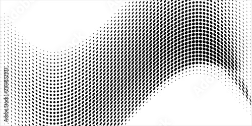 Photography Black halftone dot wave pattern