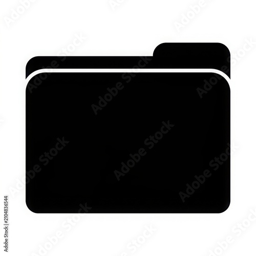Black folder icon with tab data organization and file management