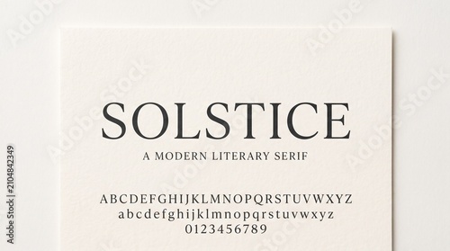 Elegant Modern Serif Alphabet Font Display Sheet