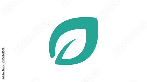 Teal leaf logo representing nature, growth, and eco-friendly concepts