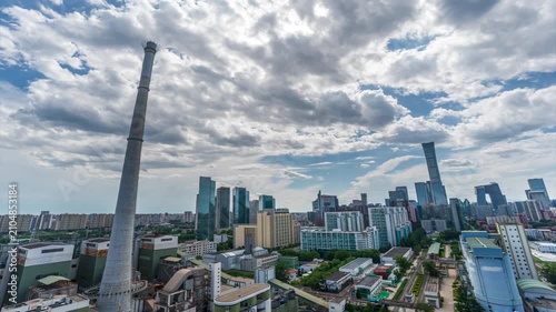 Modern landmarks and industrial heritage city skyline of Beijing CBD, China