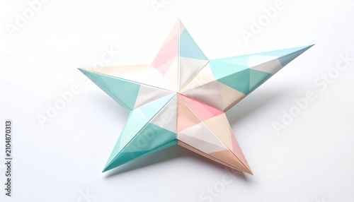 Colorful geometric paper star origami.