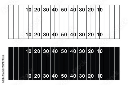 Canvastavla 白黒のアメリカンフットボールフィールドのヤードラインマーキング
